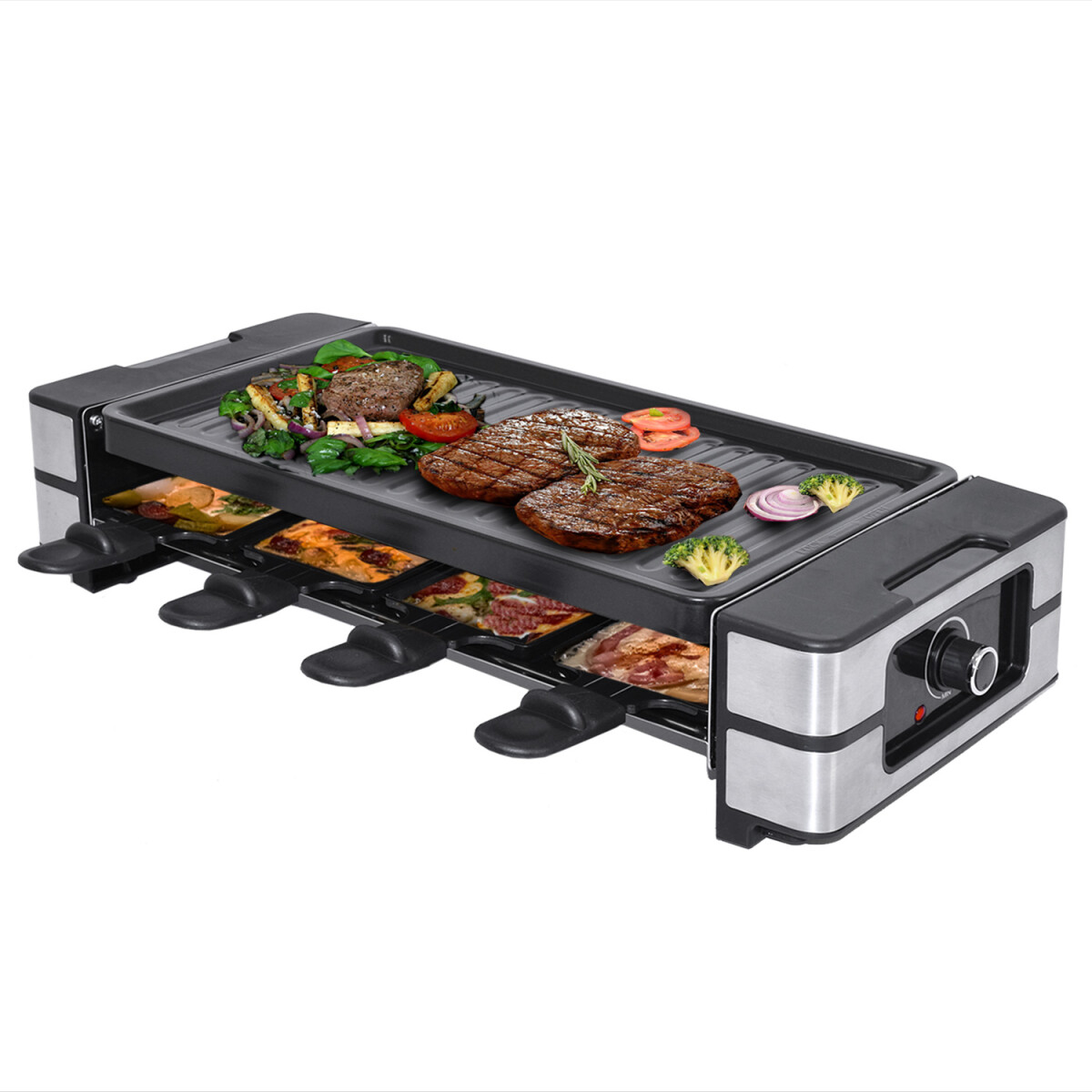 Raclette für 8 Personen | 2000W | Antihaftbeschichtet - Uzwil / A-Ware