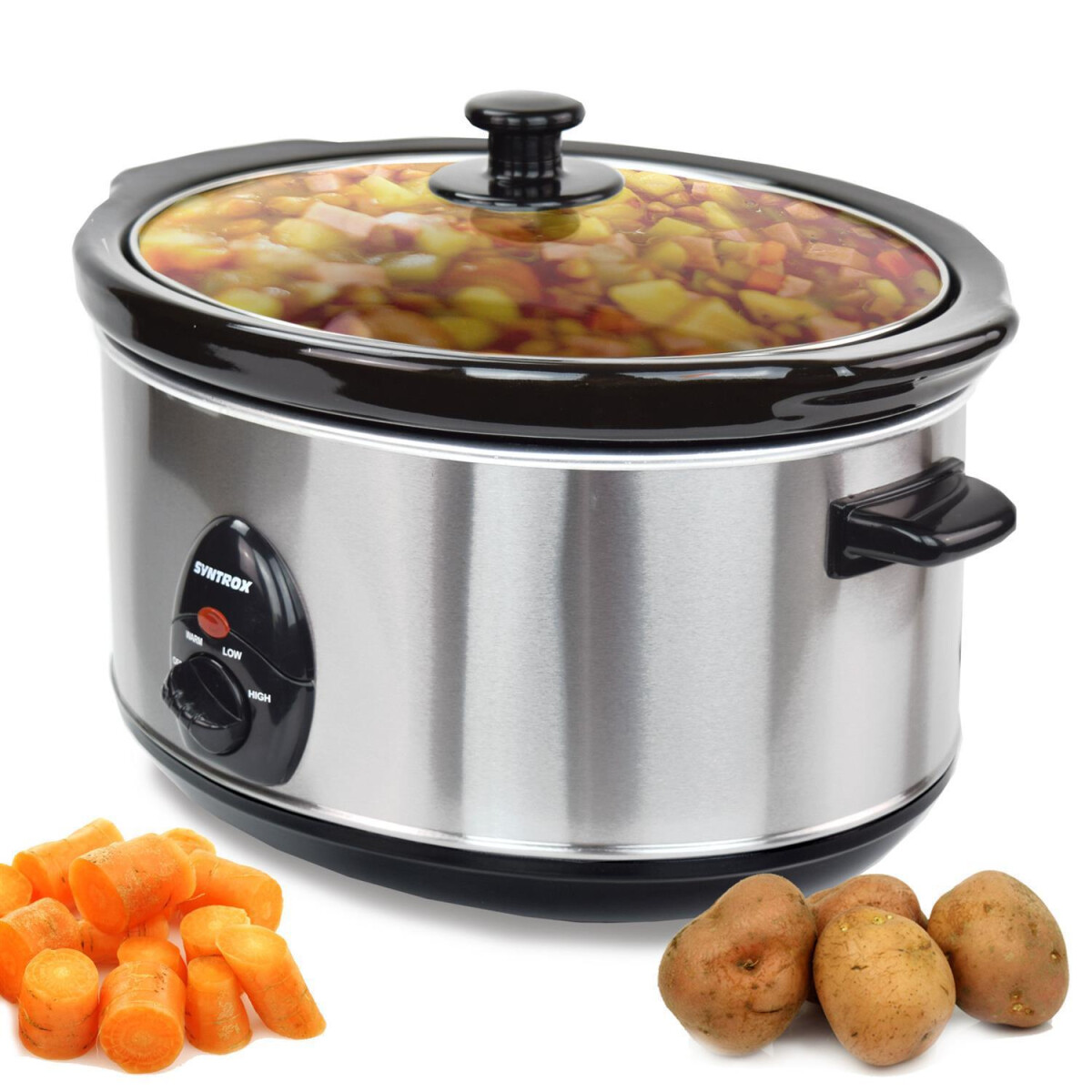 5,6 l Slow Cooker | Schmortopf | Schongarer | Multikocher Delixas