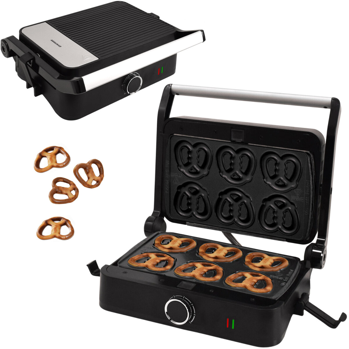 Kombigerät Multifunktionsmaker mit Wechselplatten SM-1000W-Toledo Mini Brezel Maker