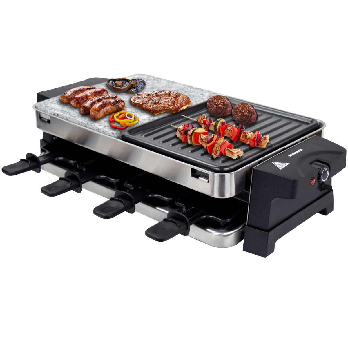 Raclette für 8 Personen | heißer Stein | 1500W | Antihaftbeschichtet - Bernus / B-Ware