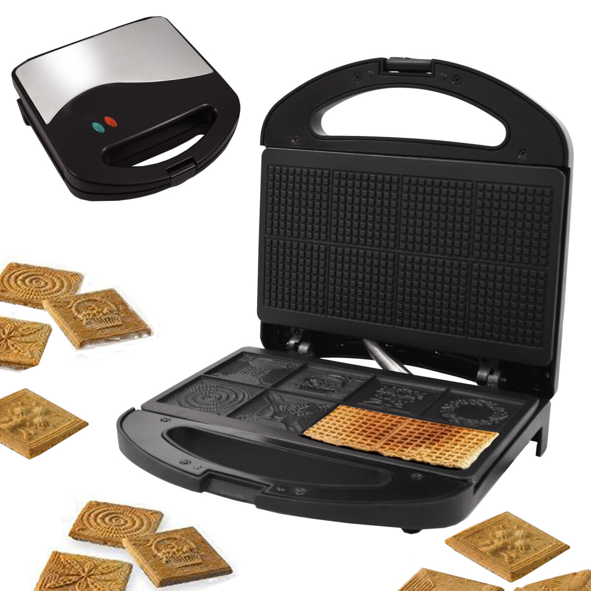 Zimtwaffeleisen Dulja | Zimtwaffelautomat für 8 leckere Zimtwaffeln B-Ware