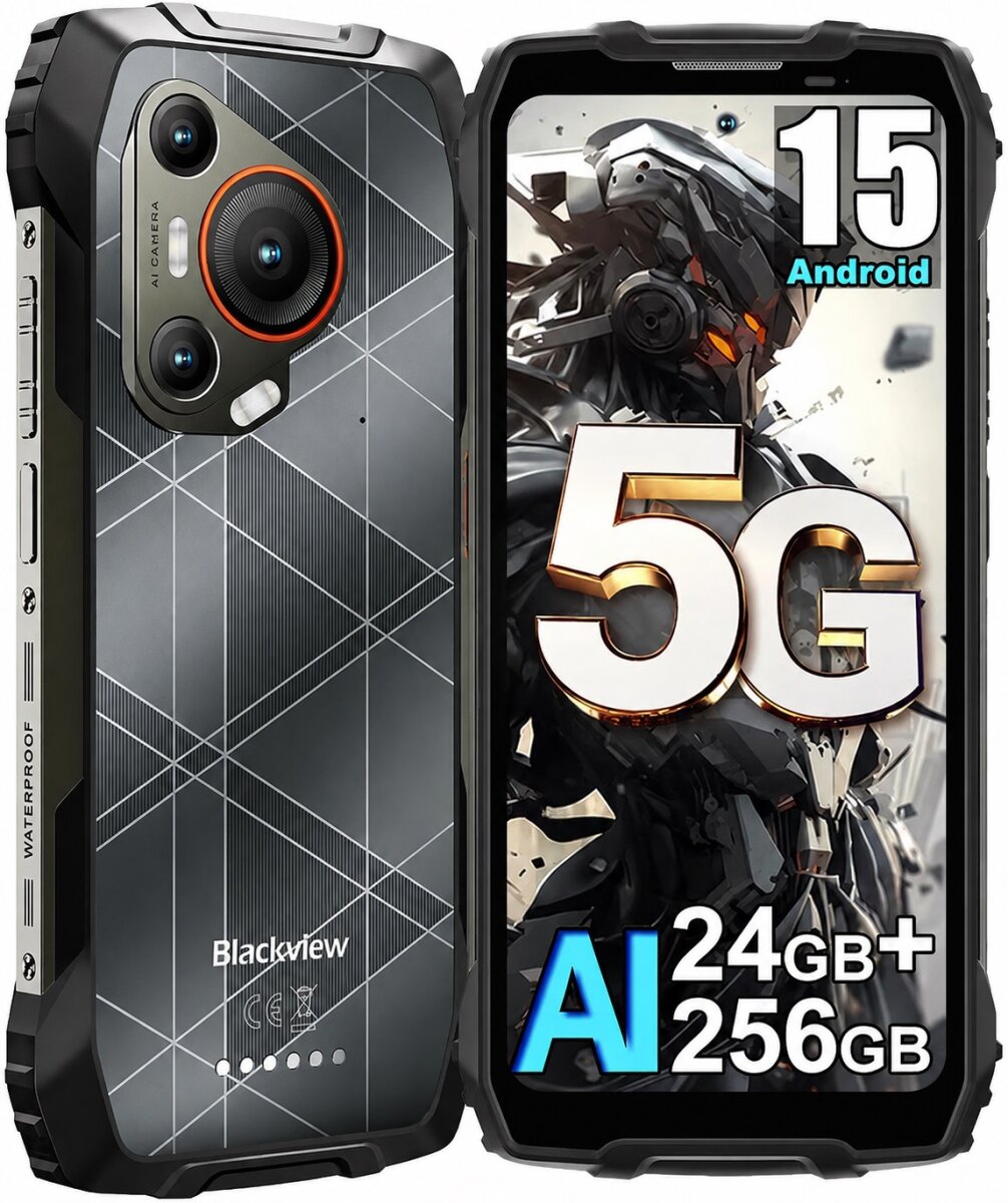 DOKE COMMUNICATION (HK) LIMITED Elektronik Blackview BL7000 Pro Black Outdoor Smartphone 5G - 7500mAh Akku, 6.78" 120Hz Display, 24GB RAM 256GB ROM, 50MP + 20MP Nachtsicht Kamera, NFC