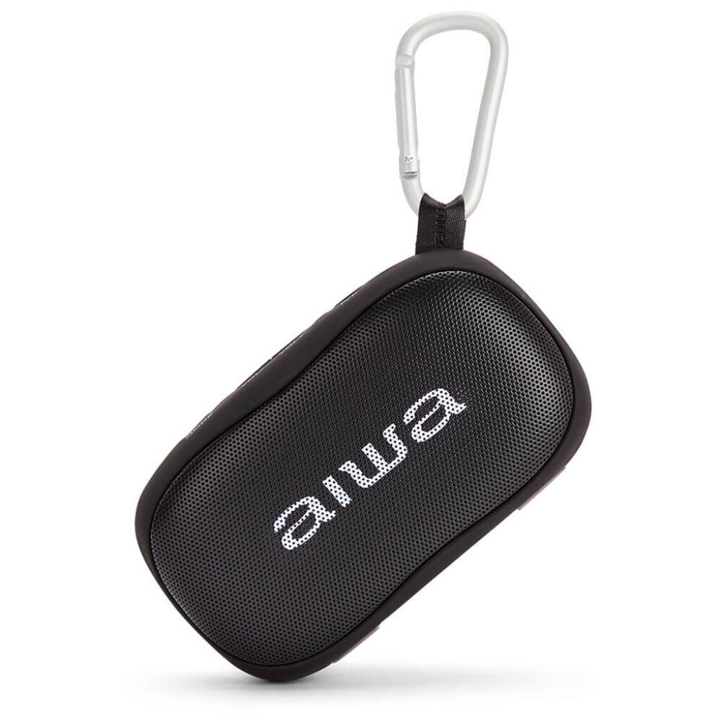 Aiwa Europe SL – CIF B67532465 Aiwa BS-110BK Mini Bluetooth Lautsprecher mit Karabiner 10W HyperBass Musik Box – Ansicht 6