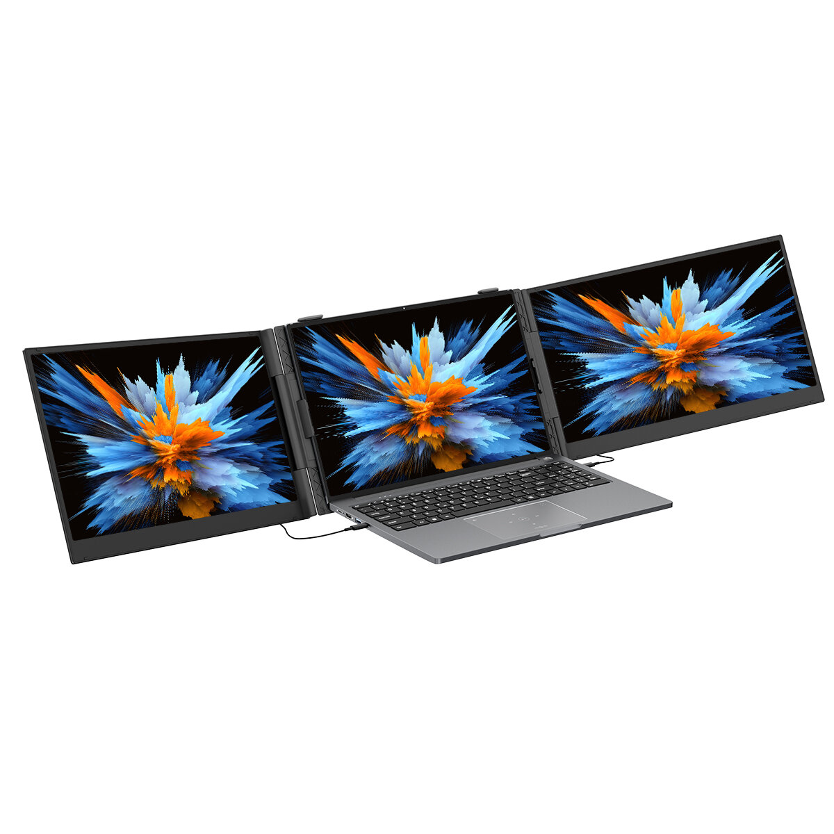 DOKE COMMUNICATION (HK) LIMITED Blackview Dual Laptop Bildschirm Erweiterung 14" / 15,3" Triple Screen Monitor, Full HD IPS, USB-C HDMI Extender für MacBook & Windows, 100W PD, TÜV Eye Care – Ansicht 4