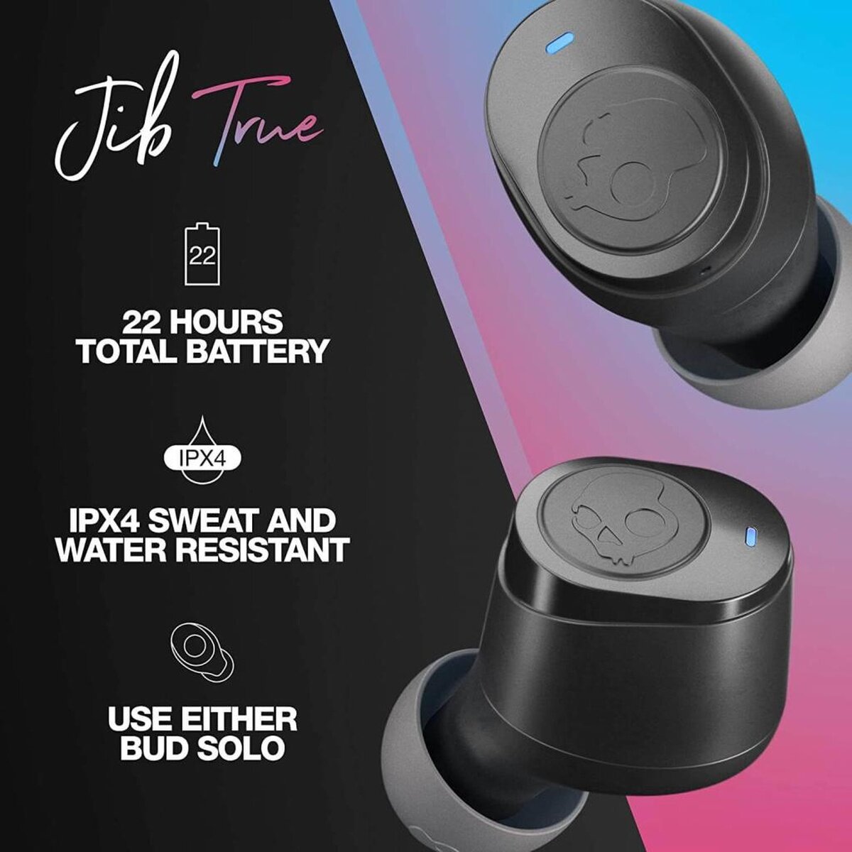 RCN-Webtrading GmbH Skullcandy Jib In-Ear Bluetooth 5.0 Kopfhörer, True Wireless, wasserdicht, mit 22 Stunden Akkulaufzeit – Ansicht 6