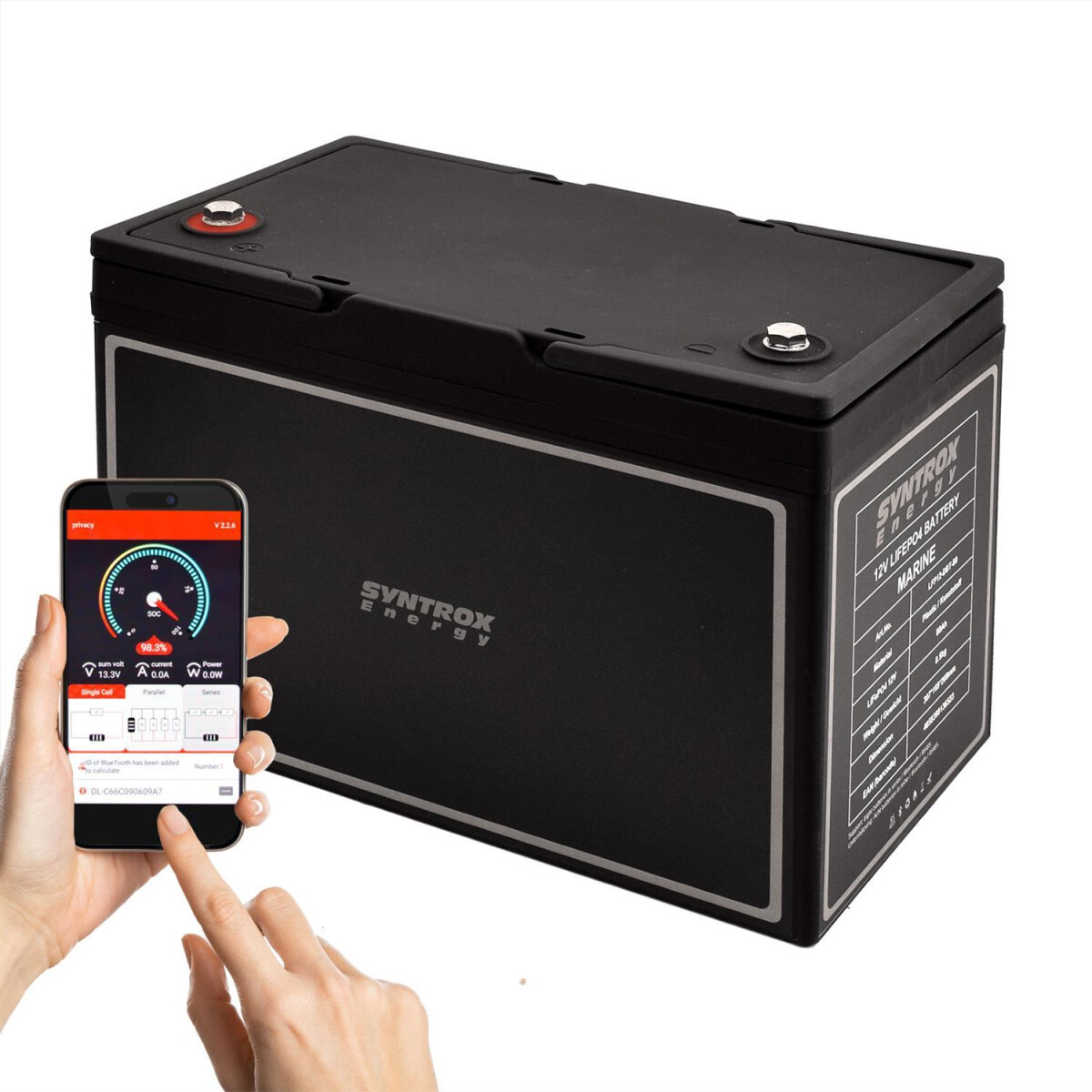 80Ah 12V Lifepo 4 Lithium Batterie | Akku mit BMS, Bluetooth, Display