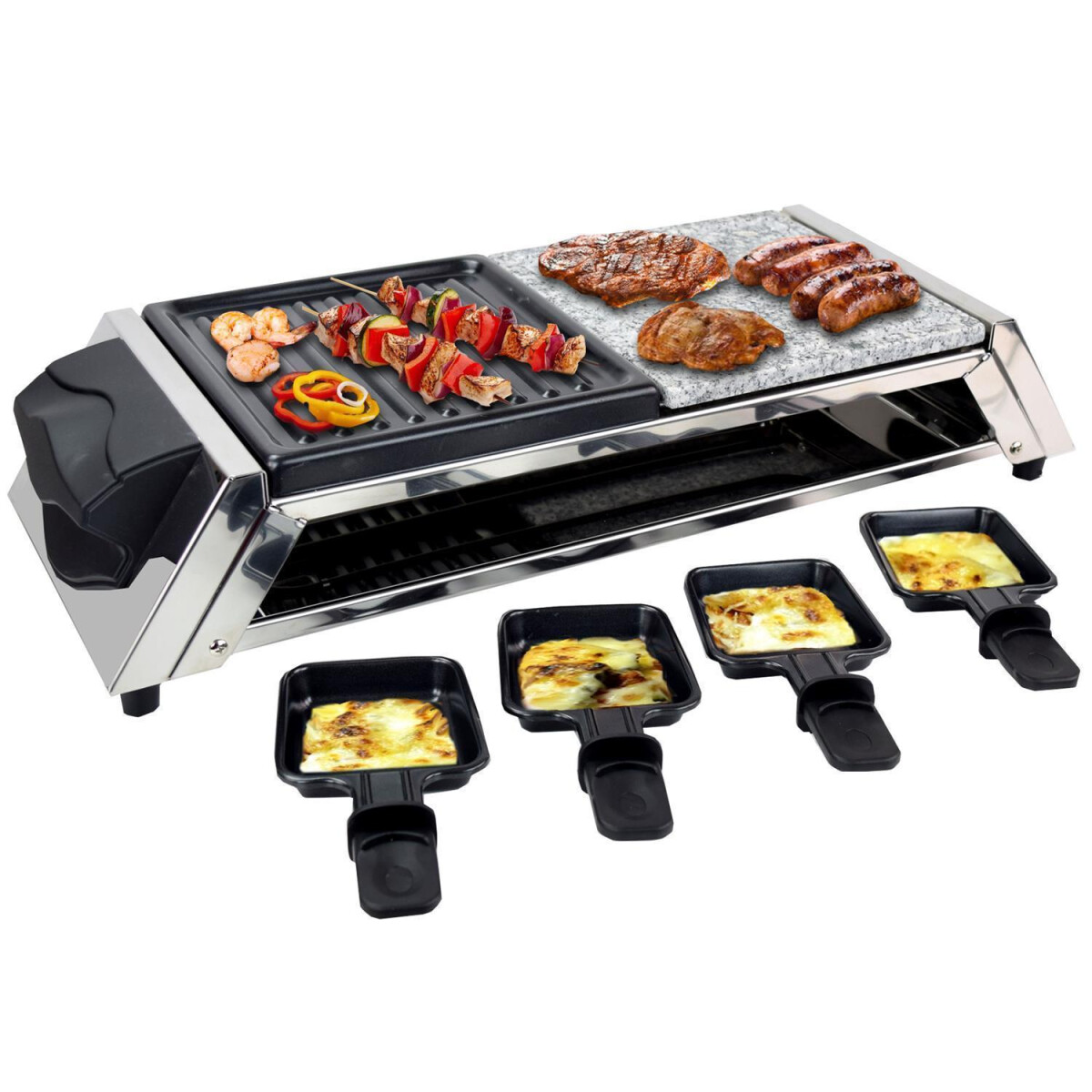 Raclette für 8 Personen | heißer Stein | 1200W | Antihaftbeschichtet - Gent / A-Ware