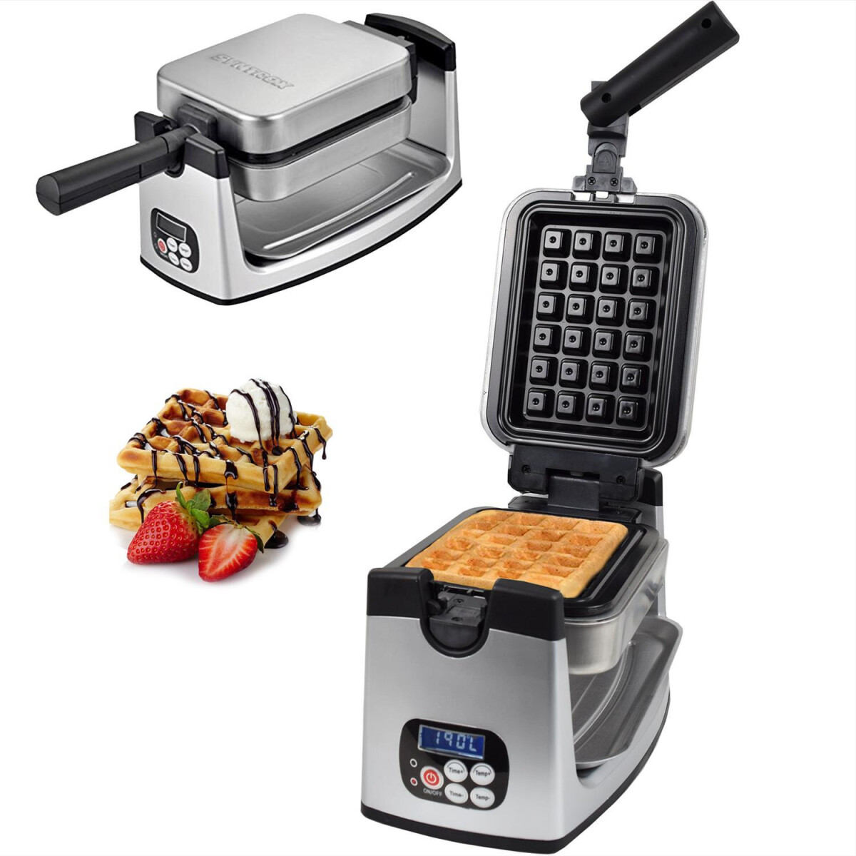 Waffeleisen Belgische Waffeln rotierend Digital Edelstahl Snifti