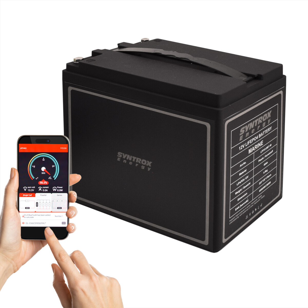 40Ah 12V Lifepo 4 Lithium Batterie | Akku mit BMS, Bluetooth