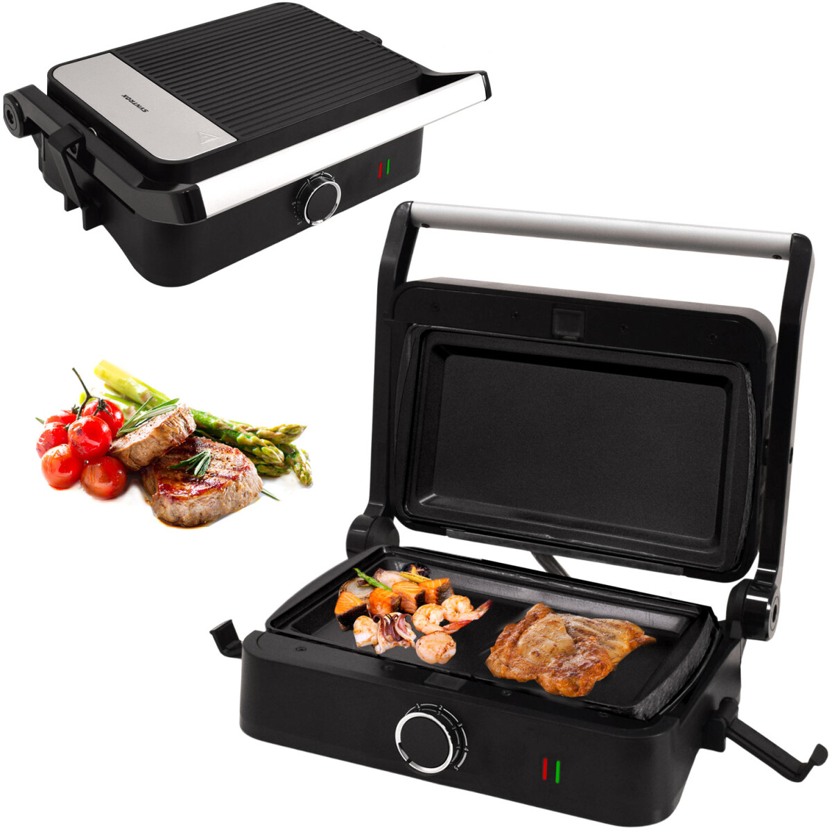 Kombigerät Multifunktionsmaker mit Wechselplatten SM-1000W-Toledo Flatgrill