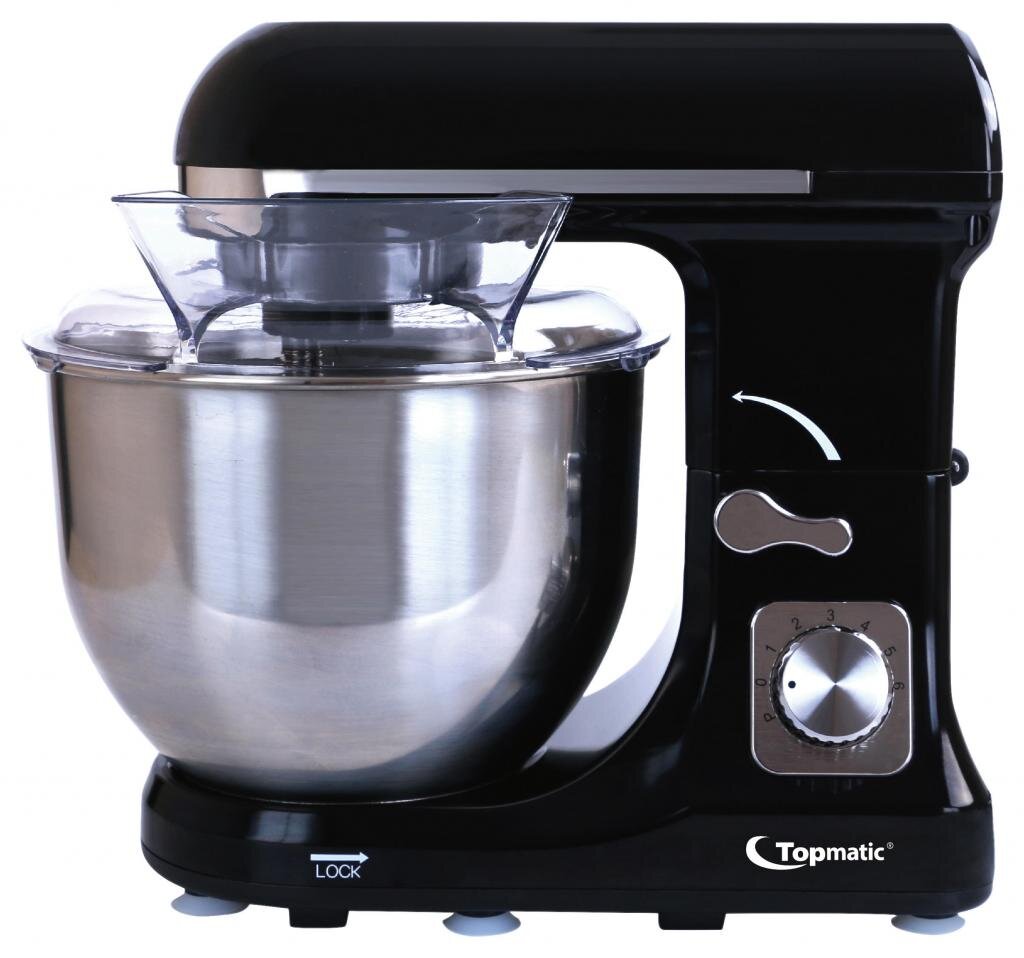 WKM Vertriebs GmbH & Co. KG Topmatic PKM-1400.2 Schwarz Solo Multifunktionsmixer 1400W 1400 Watt 5 L Küchenmaschine Teigmaschine – Ansicht 2