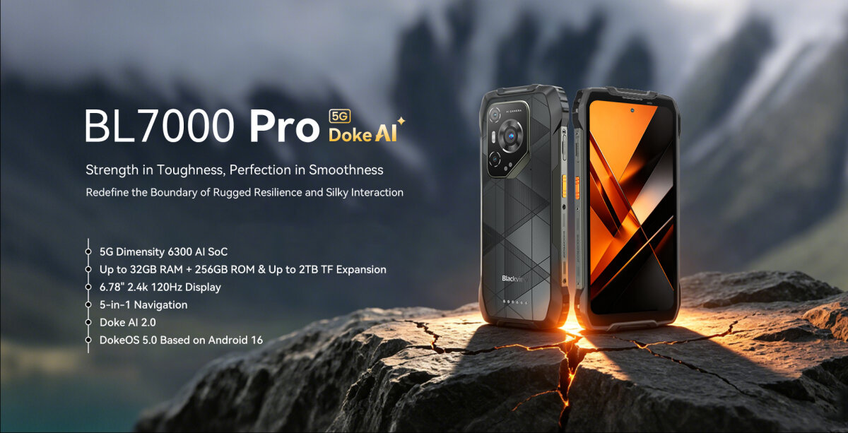 DOKE COMMUNICATION (HK) LIMITED Elektronik Blackview BL7000 Pro Orange Outdoor Smartphone 5G - 7500mAh Akku, 6.78" 120Hz Display, 24GB RAM 256GB ROM, 50MP + 20MP Nachtsicht Kamera, NFC
