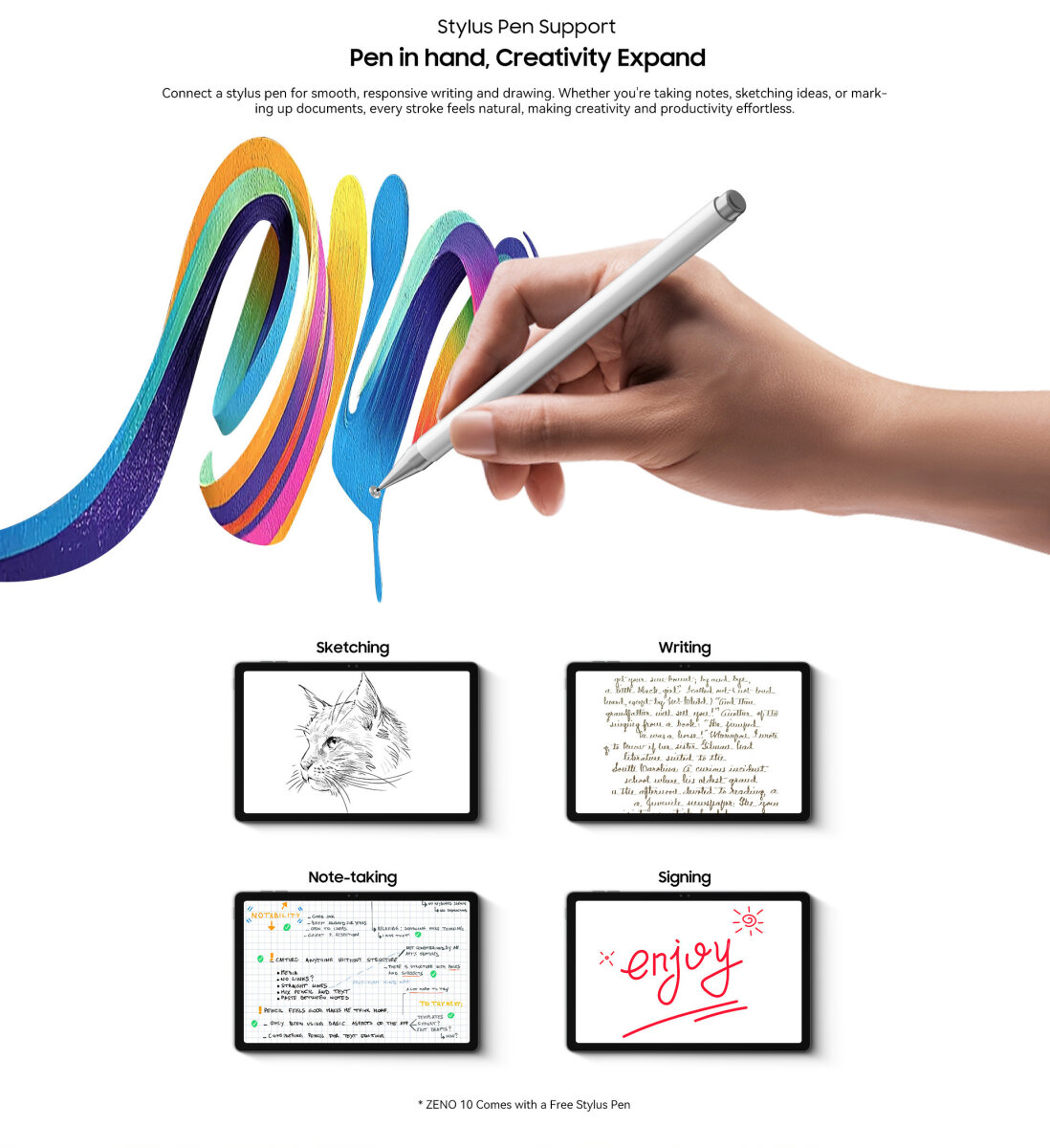 DOKE COMMUNICATION (HK) LIMITED Blackview Zeno 10 8/256GB 11" FHD+ Tablet Android 15 5G WiFi 5 8800mAh Quad-Lautsprecher Stylus – Ansicht 7