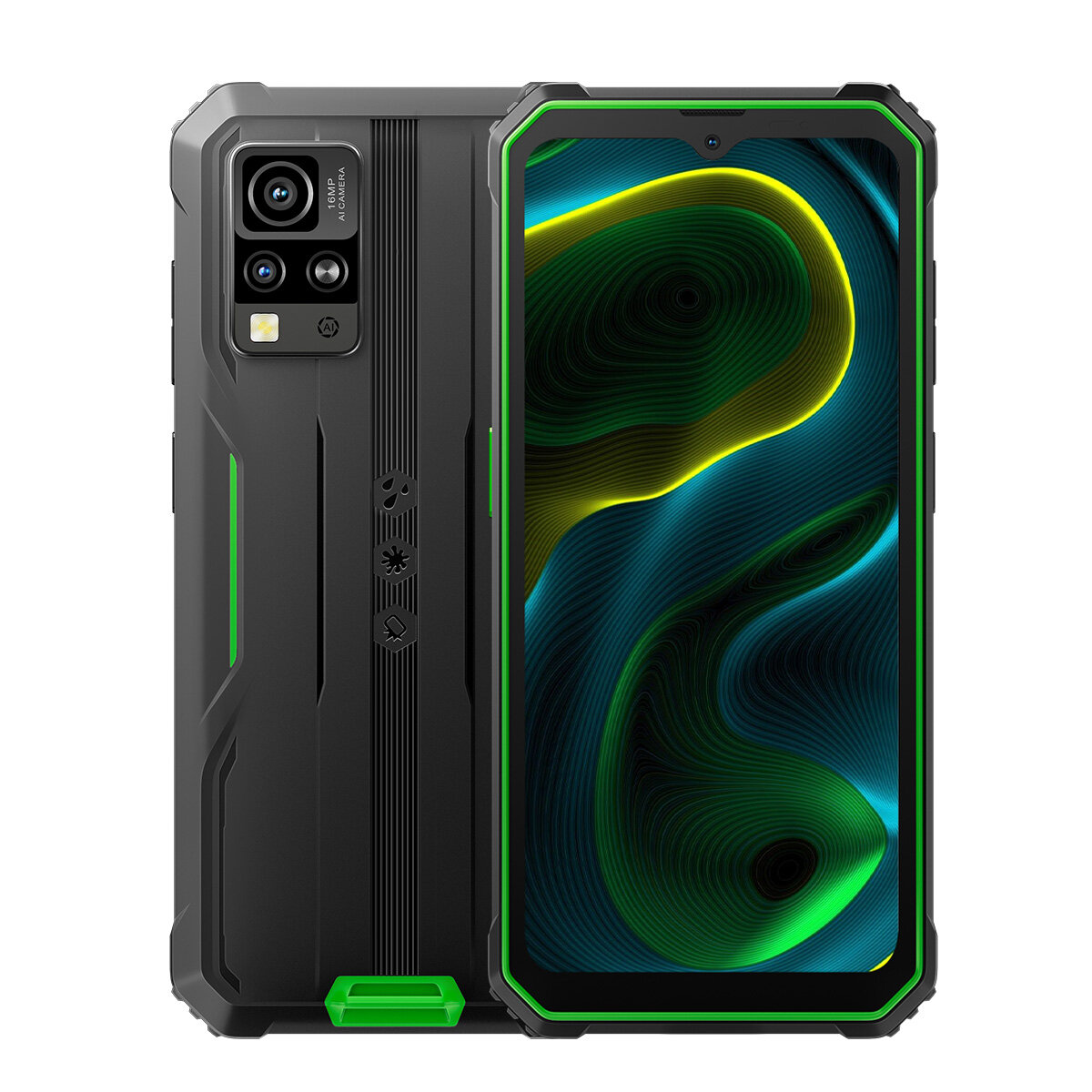 DOKE COMMUNICATION (HK) LIMITED Blackview BV4800 SE grün Outdoor-Smartphone – 6,56" HD+ Display, 5100 mAh Akku, 12 GB RAM, 64 GB ROM, Android 15, IP68/IP69K, MIL-STD-810H, NFC, Gesichtserkennung, Smart-K Lautsprecher, wasserdicht – Ansicht 8