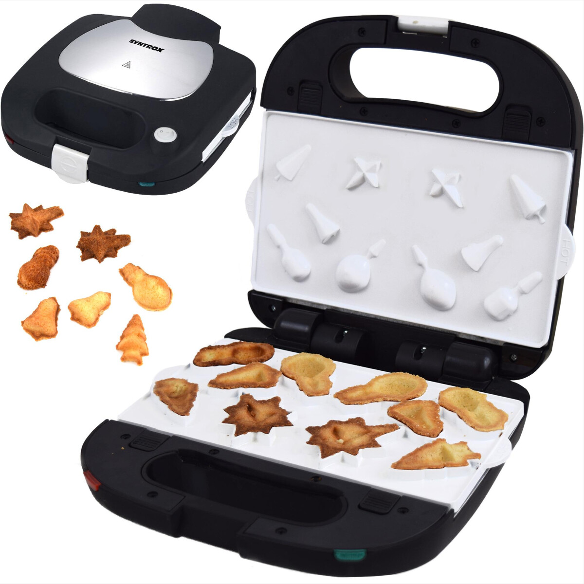 Weihnachts Cupcake Maker Perom mit Keramik Wechselplatten Antihaft