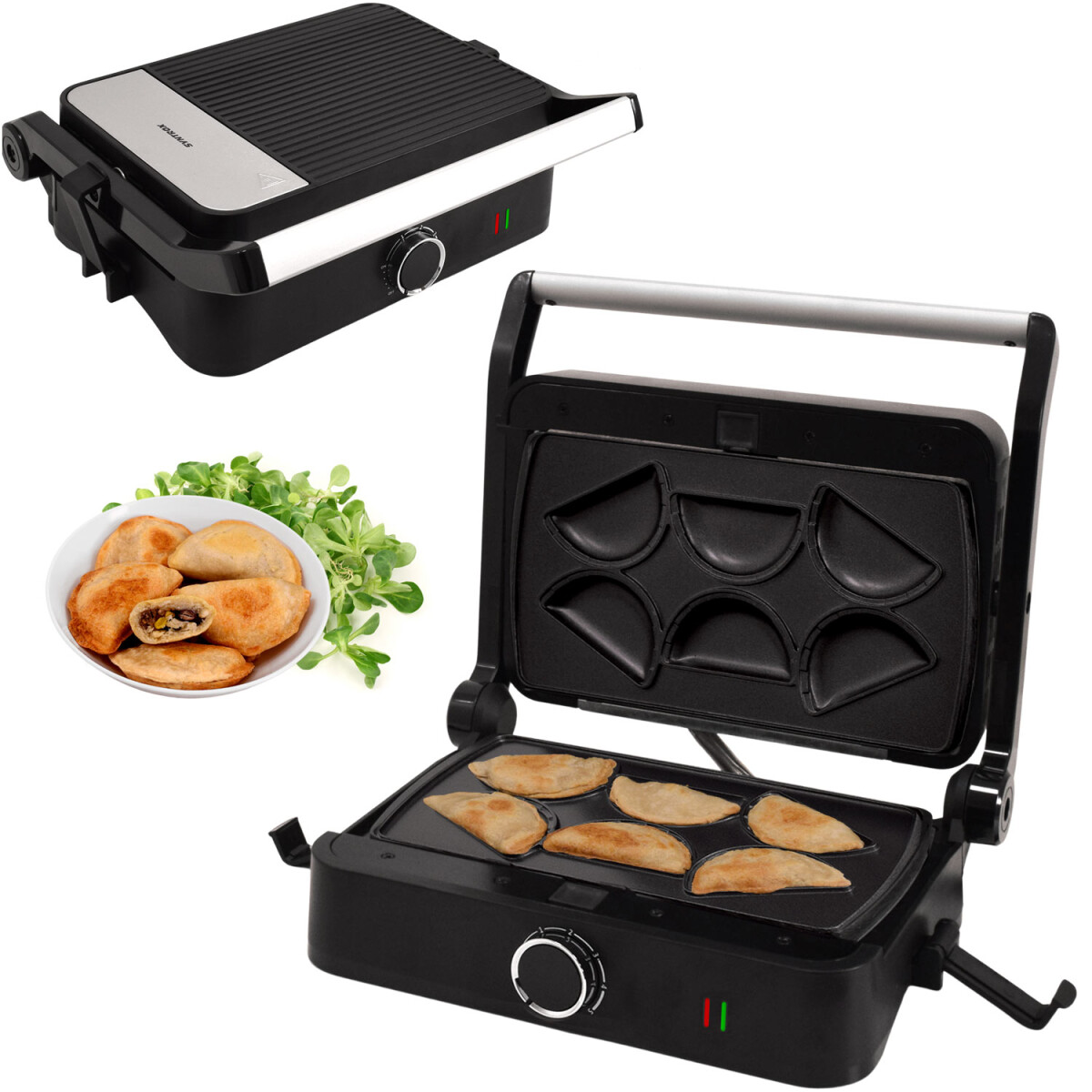Kombigerät Multifunktionsmaker mit Wechselplatten SM-1000W-Toledo Mini Empanada Maker