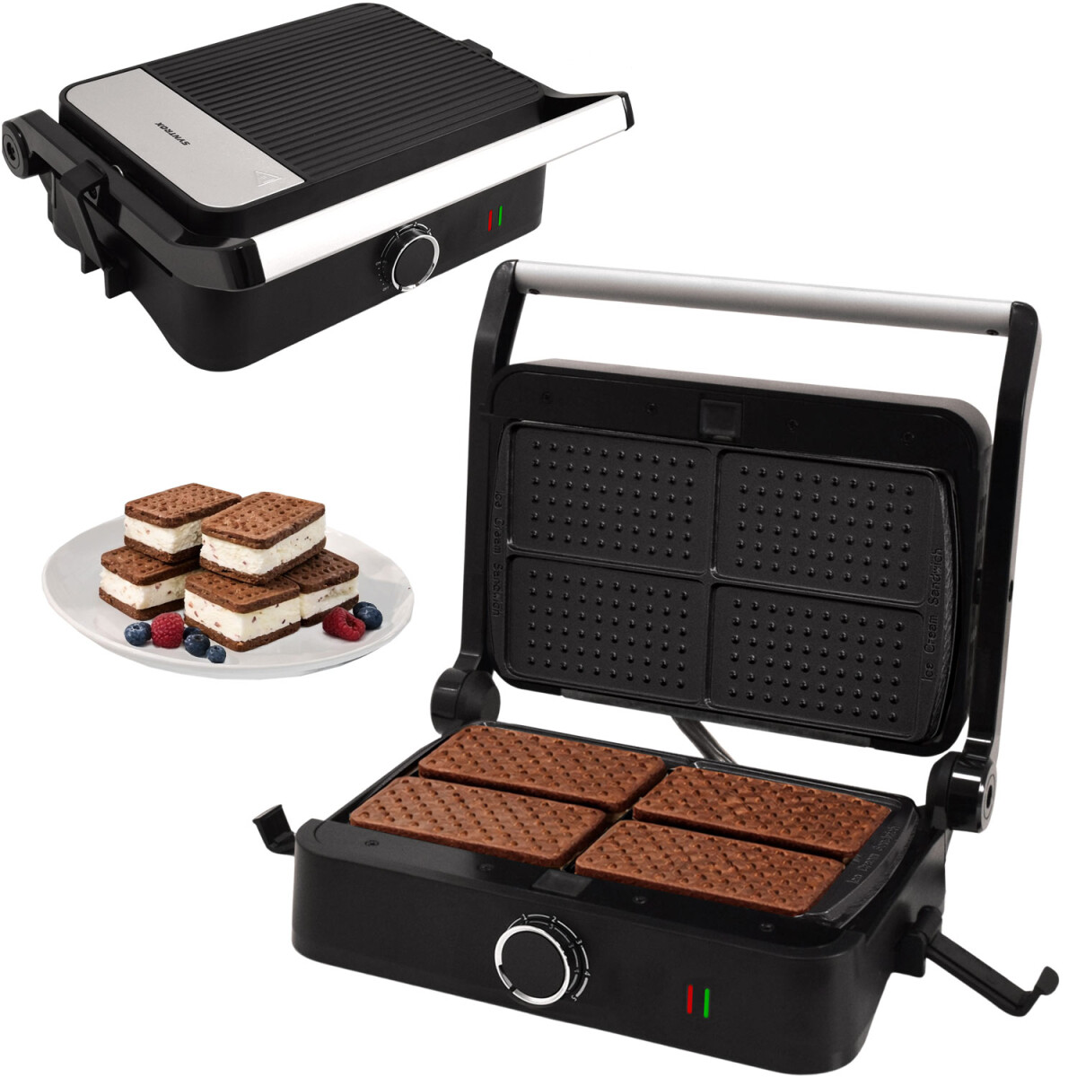 Kombigerät Multifunktionsmaker mit Wechselplatten SM-1000W-Toledo Ice Cream Sandwich Maker