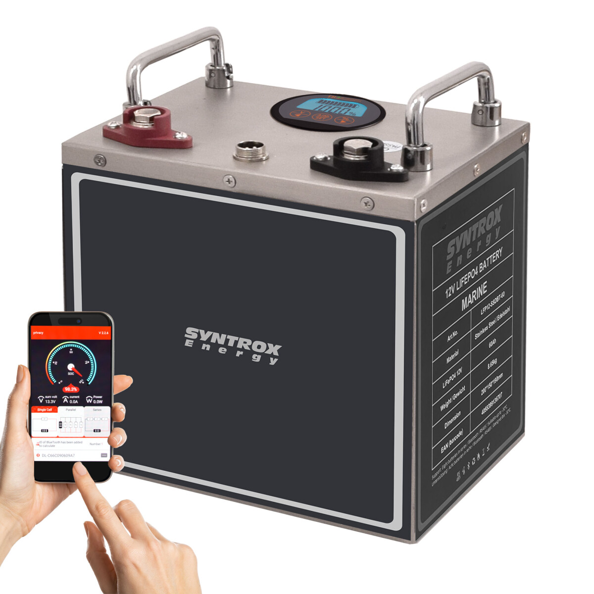 60Ah 12V Lifepo 4 Lithium Batterie | Akku Frostsicher mit BMS, Bluetooth, Display