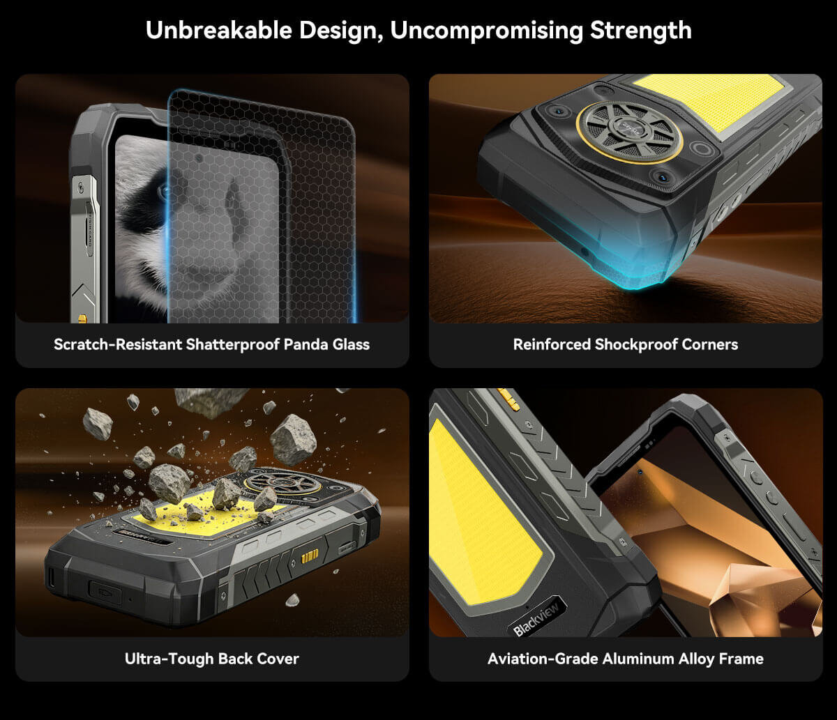 DOKE COMMUNICATION (HK) LIMITED Blackview ROCK 5 Black Outdoor Smartphone 20000mAh Akku 108MP Kamera Night Vision 36GB RAM 256GB ROM 6.78" 120Hz FHD+ Rugged Handy Android 16 NFC – Ansicht 9