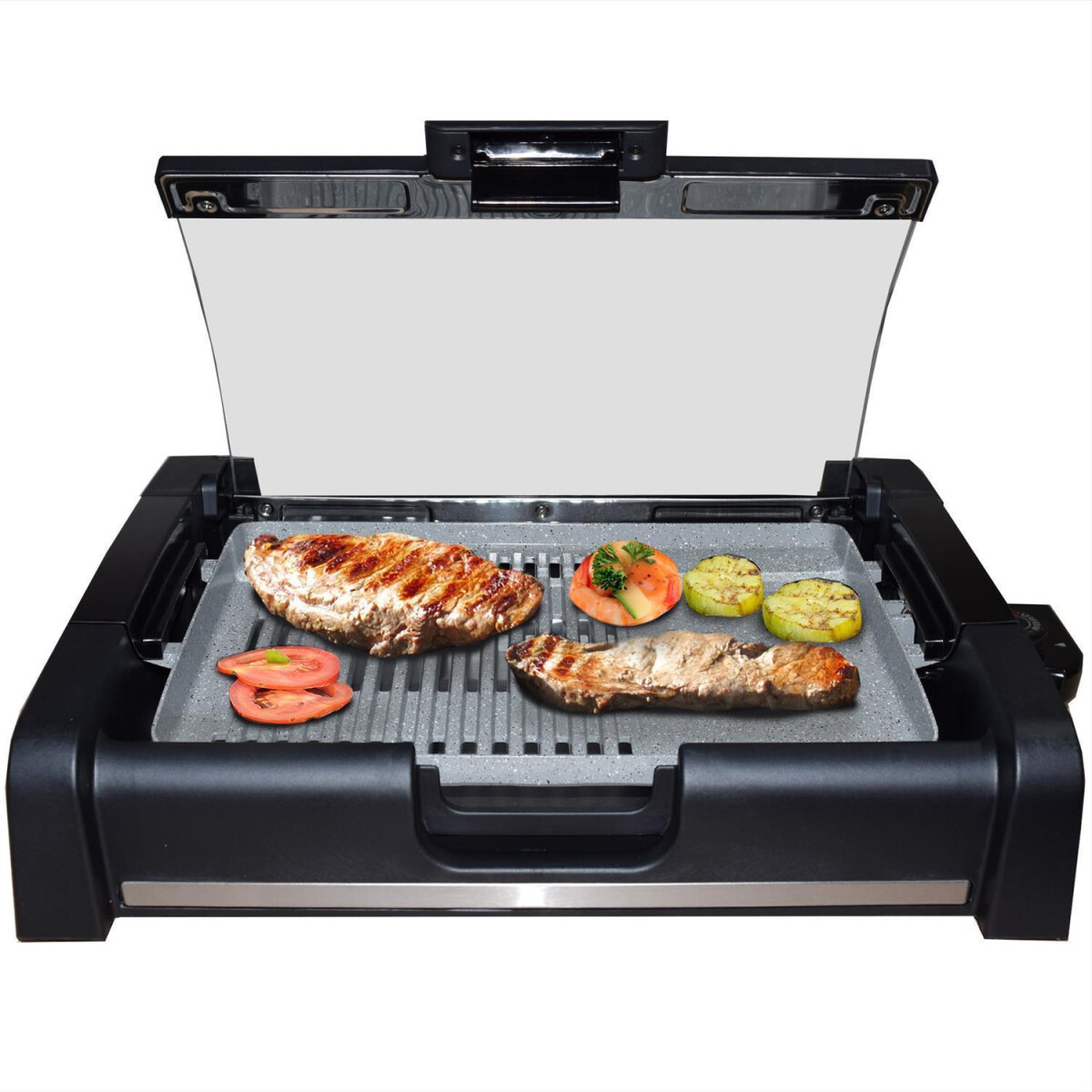 Partygrill mit Glasdeckel Vundria | Tischgrill | Barbecue | Elektrogrill