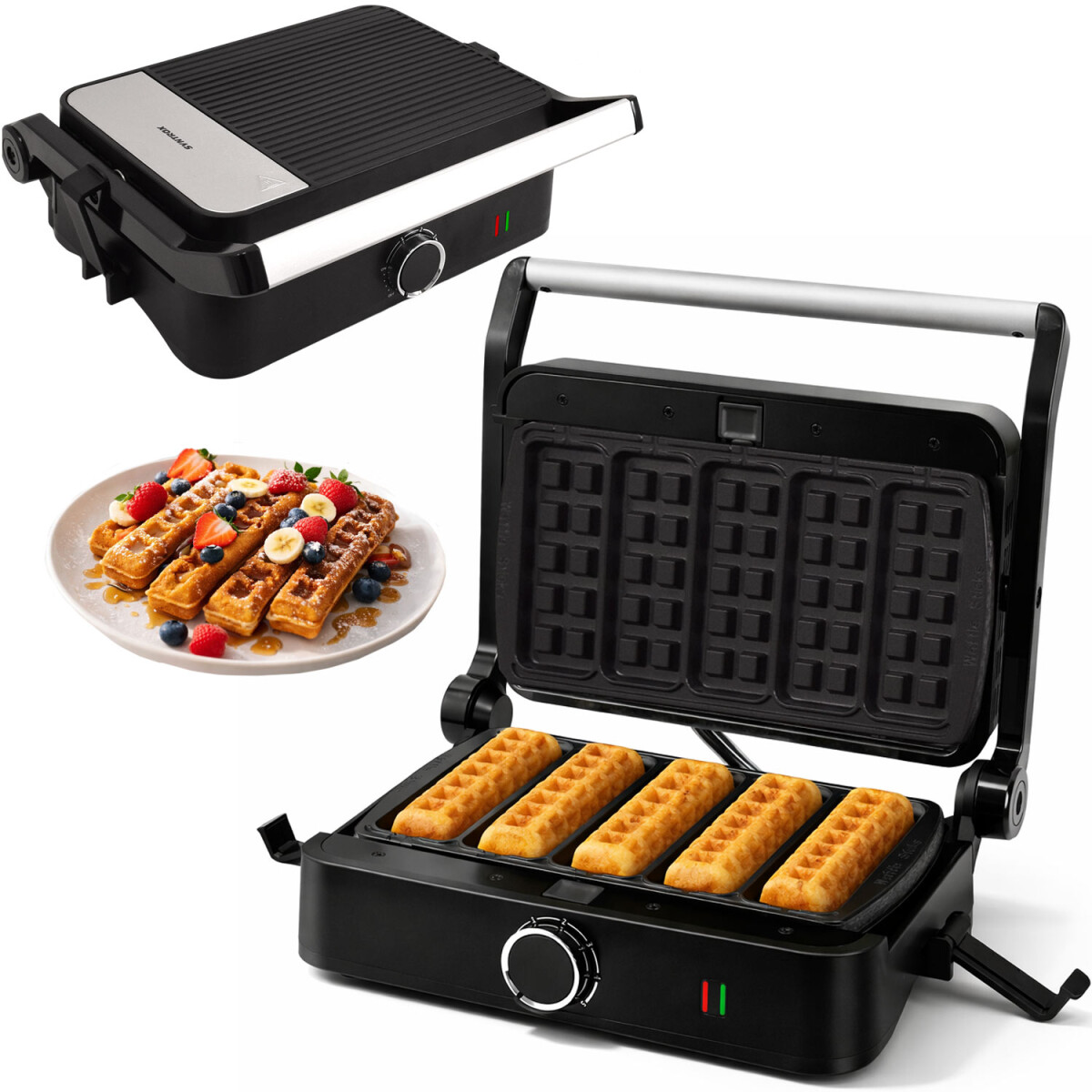 Kombigerät Multifunktionsmaker mit Wechselplatten SM-1000W-Toledo Waffel Sticks Maker