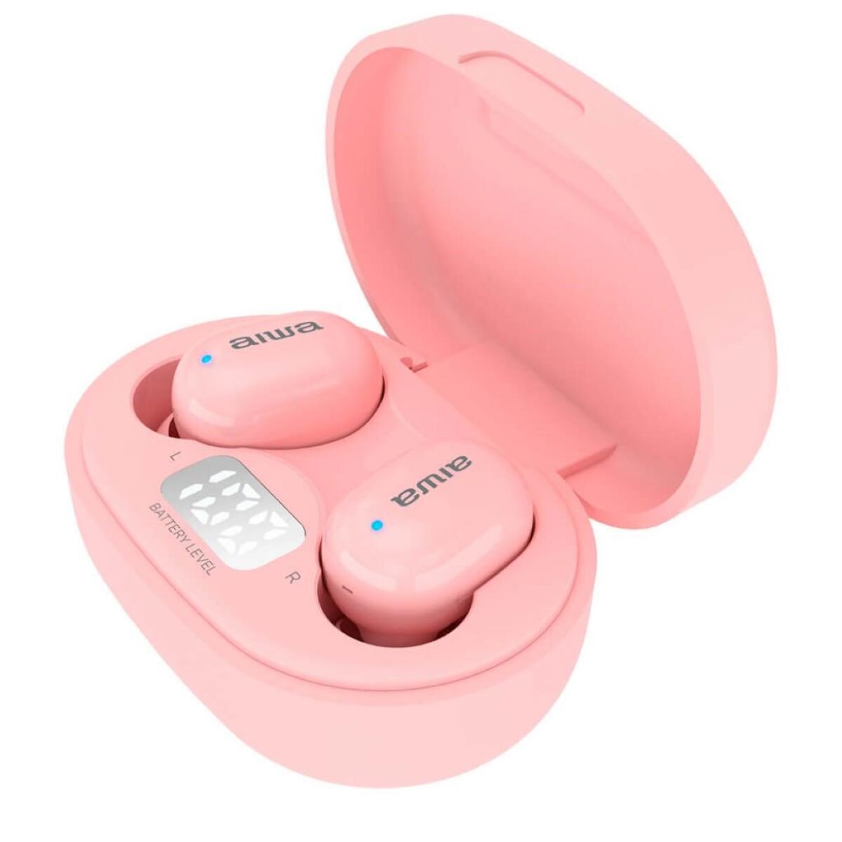 Aiwa Europe SL – CIF B67532465 Aiwa EBTW-150PK PINK Drahtlose Kopfhörer Bluetooth 5.0 10 m Reichweite ANS Voice Assistant TWS