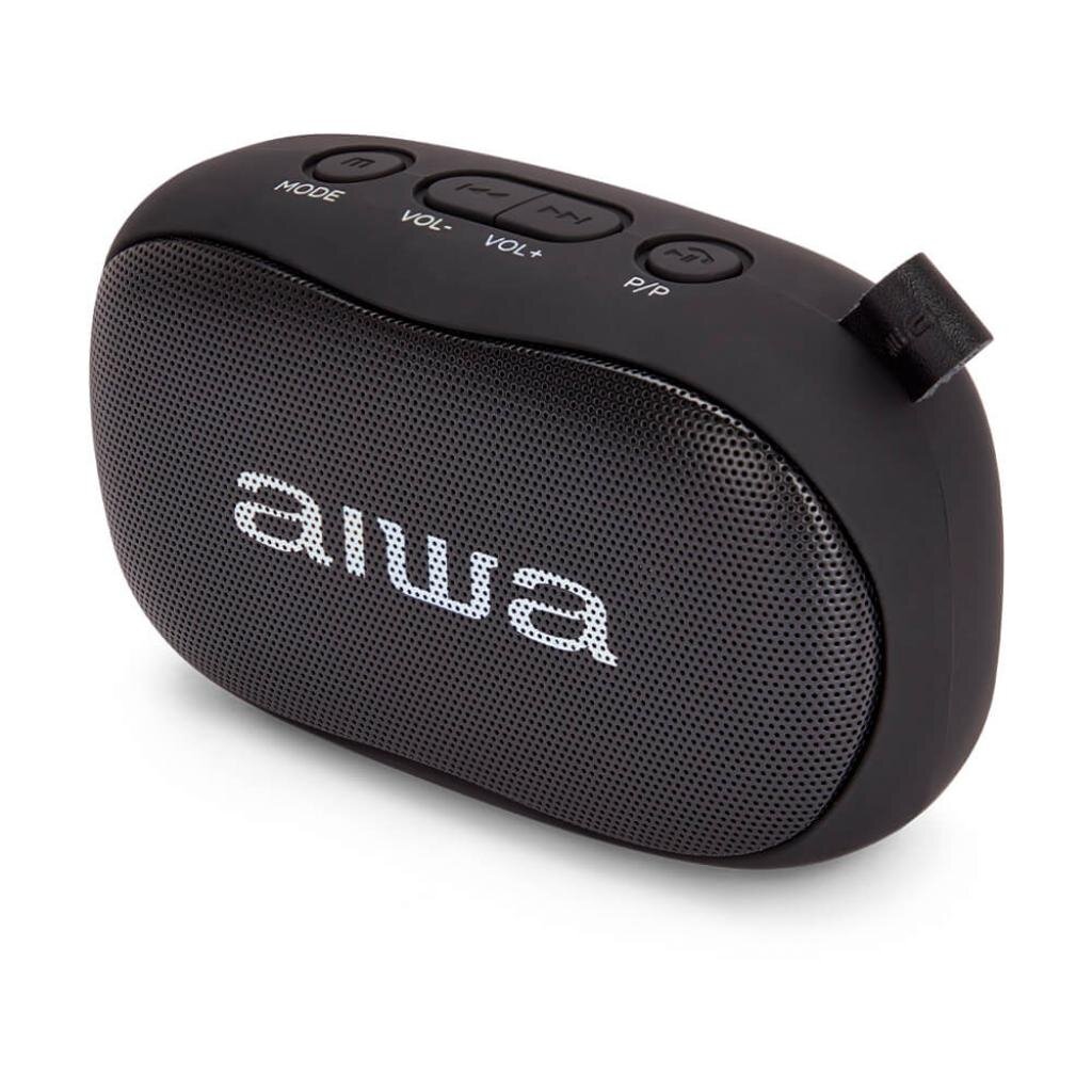 Aiwa Europe SL – CIF B67532465 Aiwa BS-110BK Mini Bluetooth Lautsprecher mit Karabiner 10W HyperBass Musik Box – Ansicht 3
